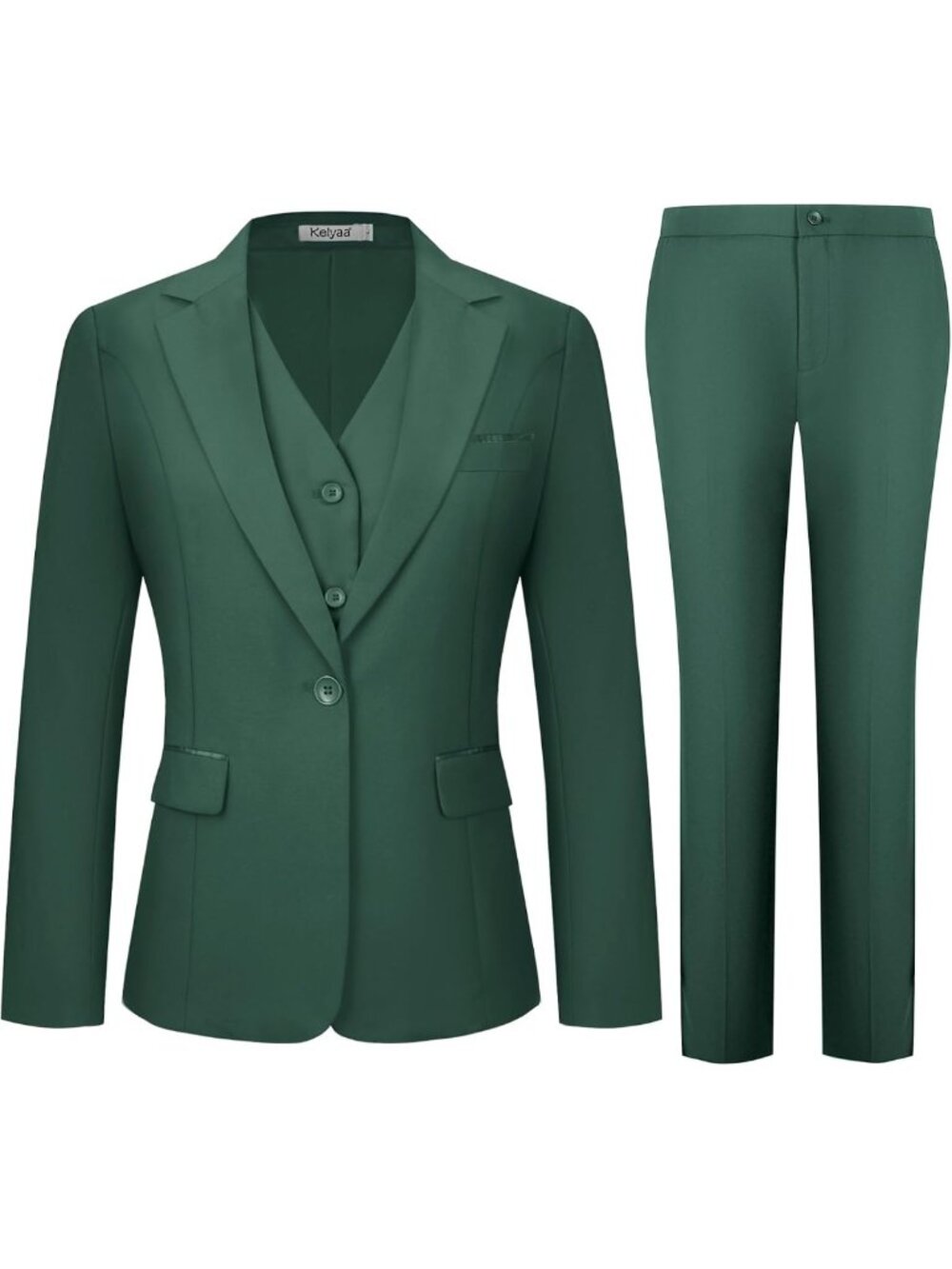 Chic Women's 3-Piece Business Casual Suit Set - Slim Fit Blazer, Vest & Pants